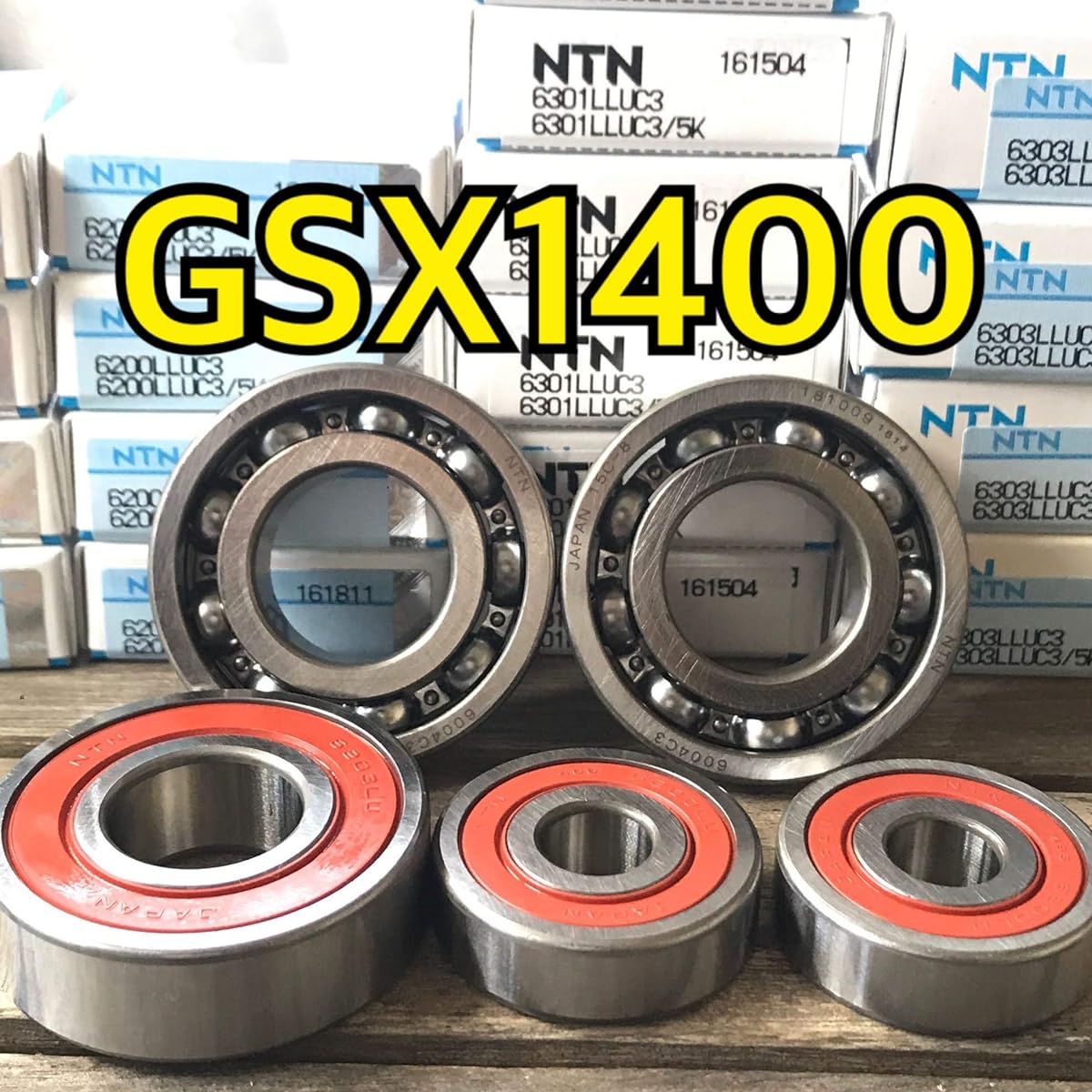 Made in Japan, high durability, front and rear wheel bearings, GSX1400, late model, GY71A, total of 5 pieces