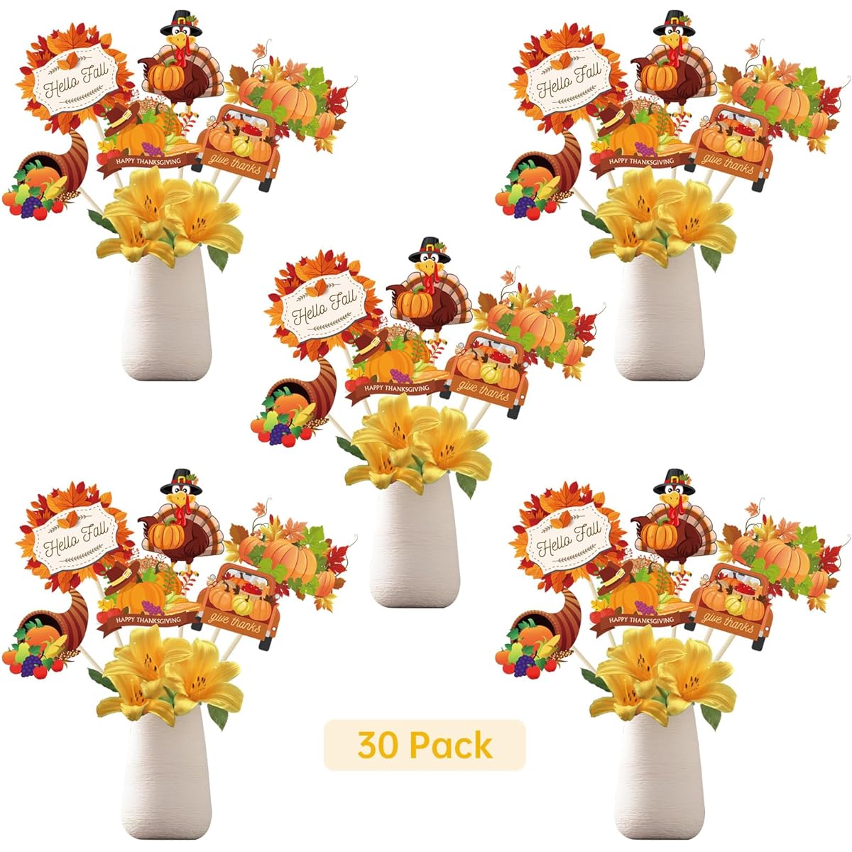 Thanksgiving Day Table Decorations 30 Pack