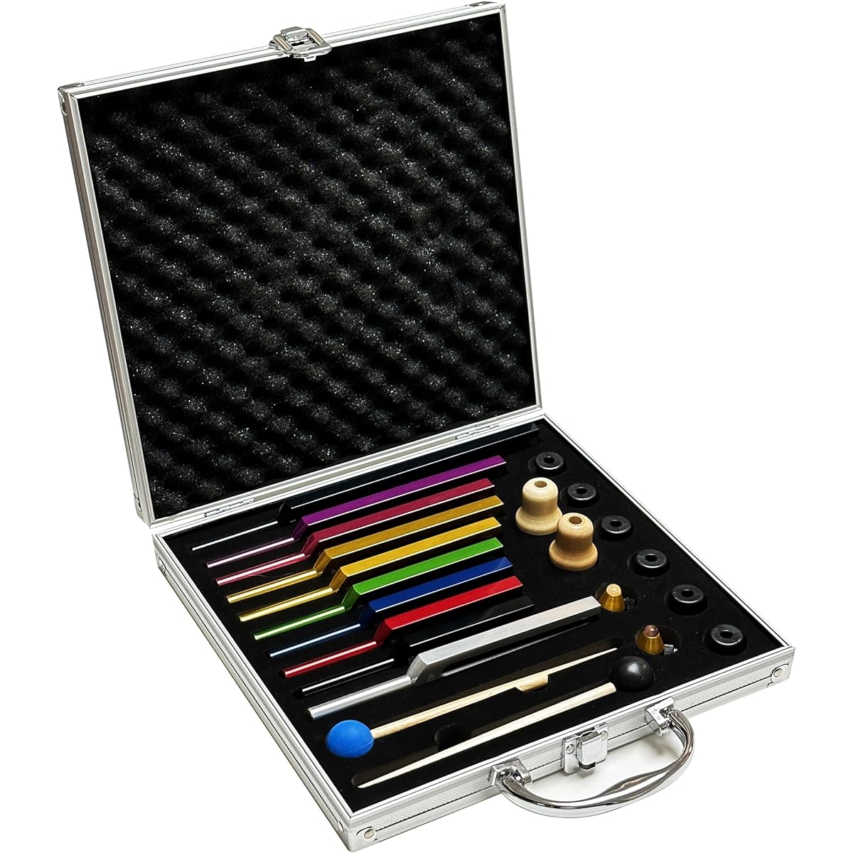 TENFLY Solfeggio Tuning Fork Set – 10 Tuning Forks DNA Healing Chakra Sound Therapy Multicolor with Exquisite Aluminum Gift Box (174Hz, 285Hz, 396Hz, 417Hz, 432Hz, 528Hz, etc.)