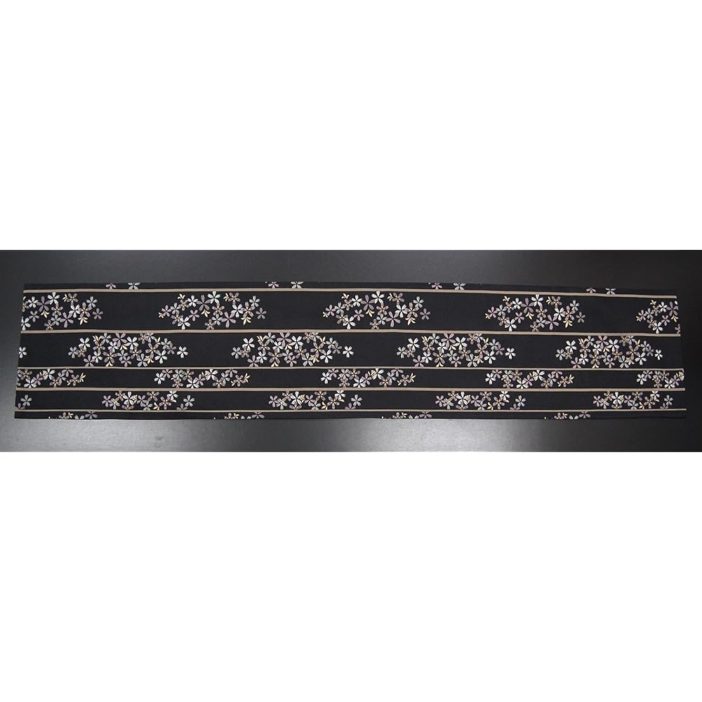 Japanese Style Kimono Table Runner Japanese Pattern Obi Style Boxed and Packaged 150cm Cherry Blossom (Dark Blue)