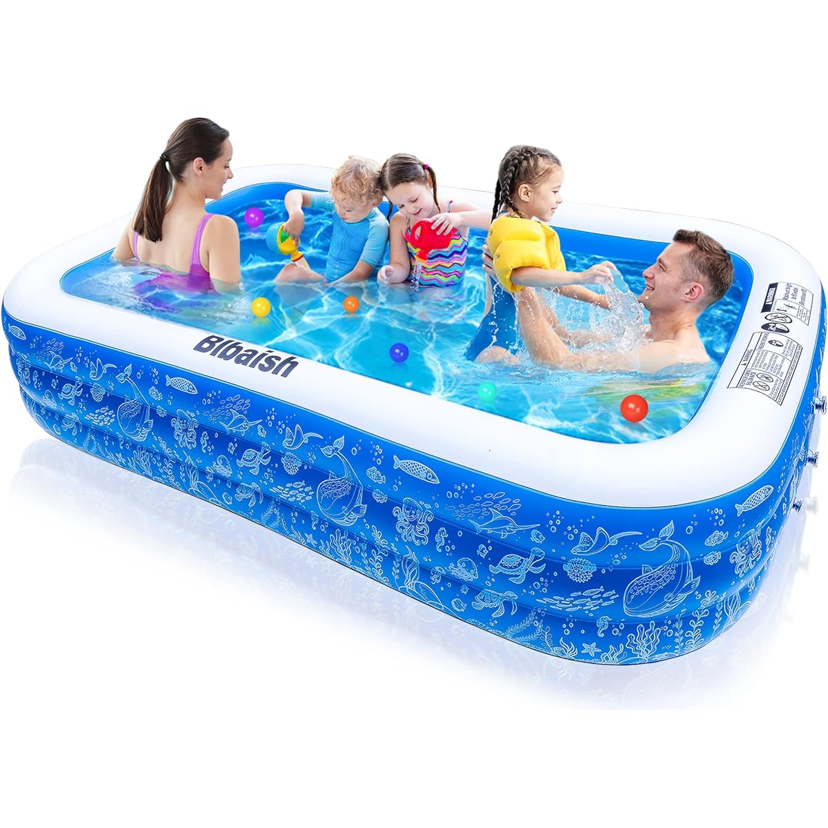 HiTauing Inflatable Pool 18" x 72" x 22" Inflatable Swimming Pool for Kids and Adults Above Ground Pool Extra Large Thick Family Inflatable Pool for Yard/Backyard/Summer Water Party
