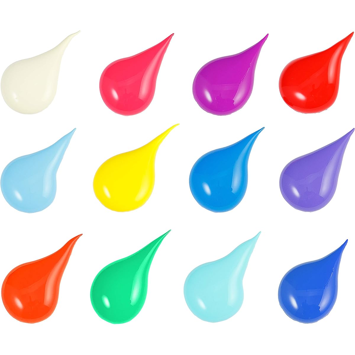 Acrylic Paint Set Value Pack 12 Colors Craft Paint Kit with 2oz Squeeze Bottles for Beginners, Artists and Professionals, Non-Toxic, Water-Based Paints for Canvas, Paper, Wood, Bright Colors