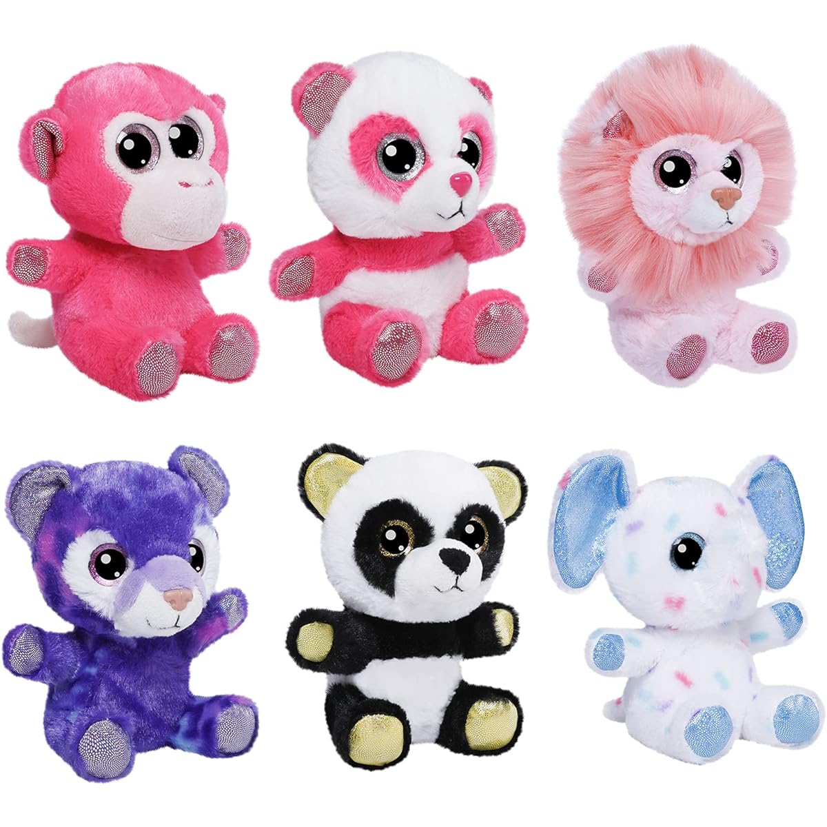 Stuffed Animal Set, Fairy Tale Animal Toys, Stuffed Animal Set of 6 for Babies, Kids, Girls, Boys, Unicorn, Narwhal, Rabbit, Owl, Sloth, Cat
