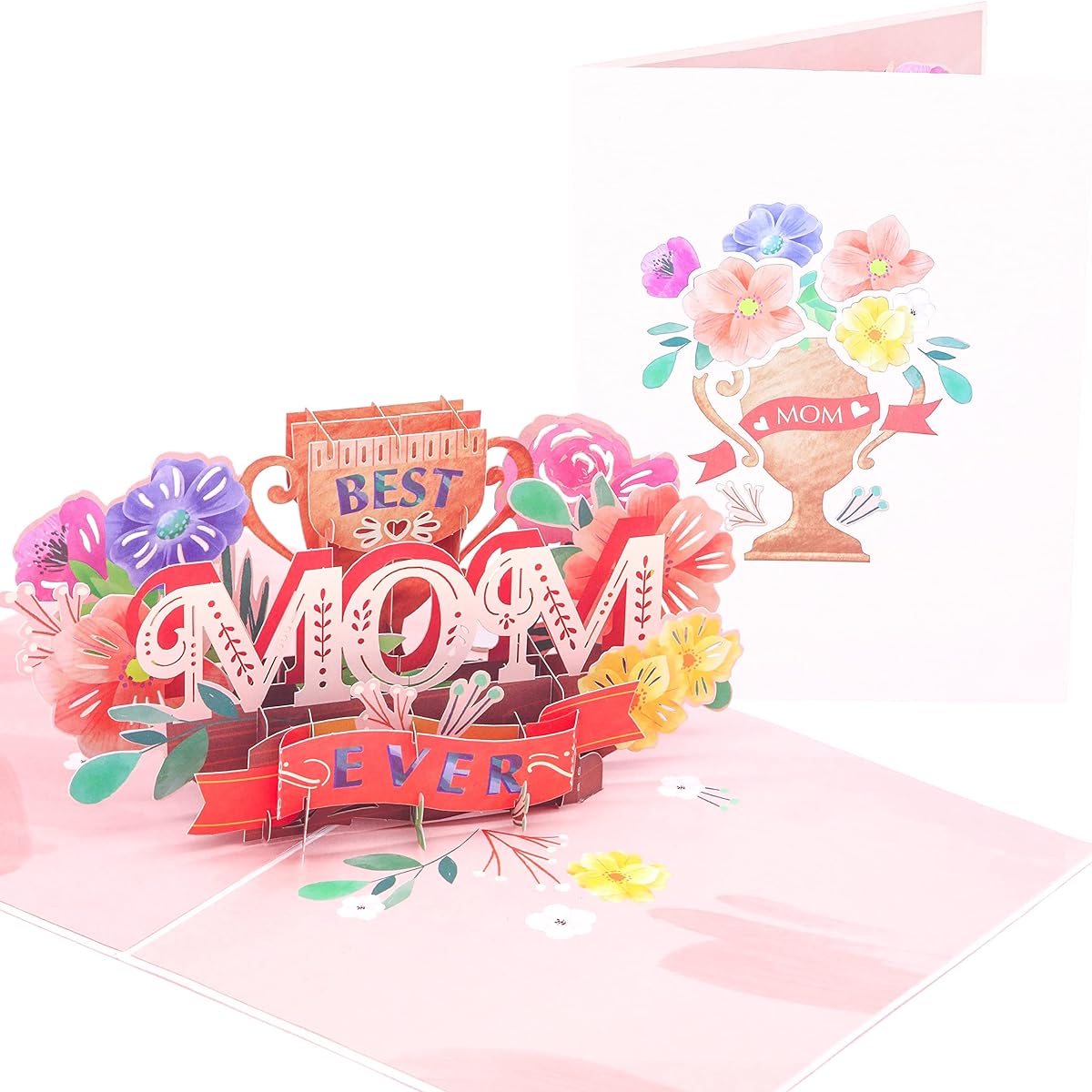PopLife 'Best Mom Ever' 3D Pop Up Card - Mother's Day Card Happy Birthday to Mom - Mom, Wife, Sister, Grandma, Stepmom, Mother-in-law