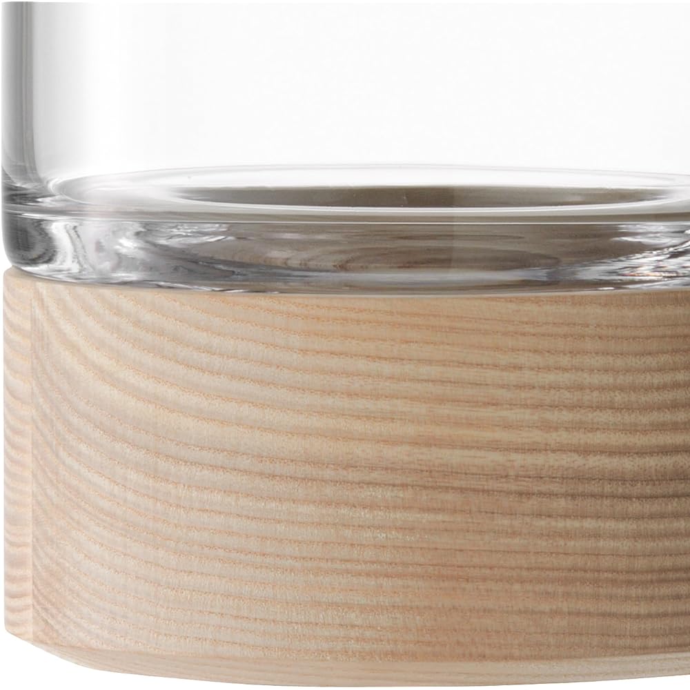 LSA Flower Vase Wood Stand Clear Height 18cm LOTTA G991-24-301