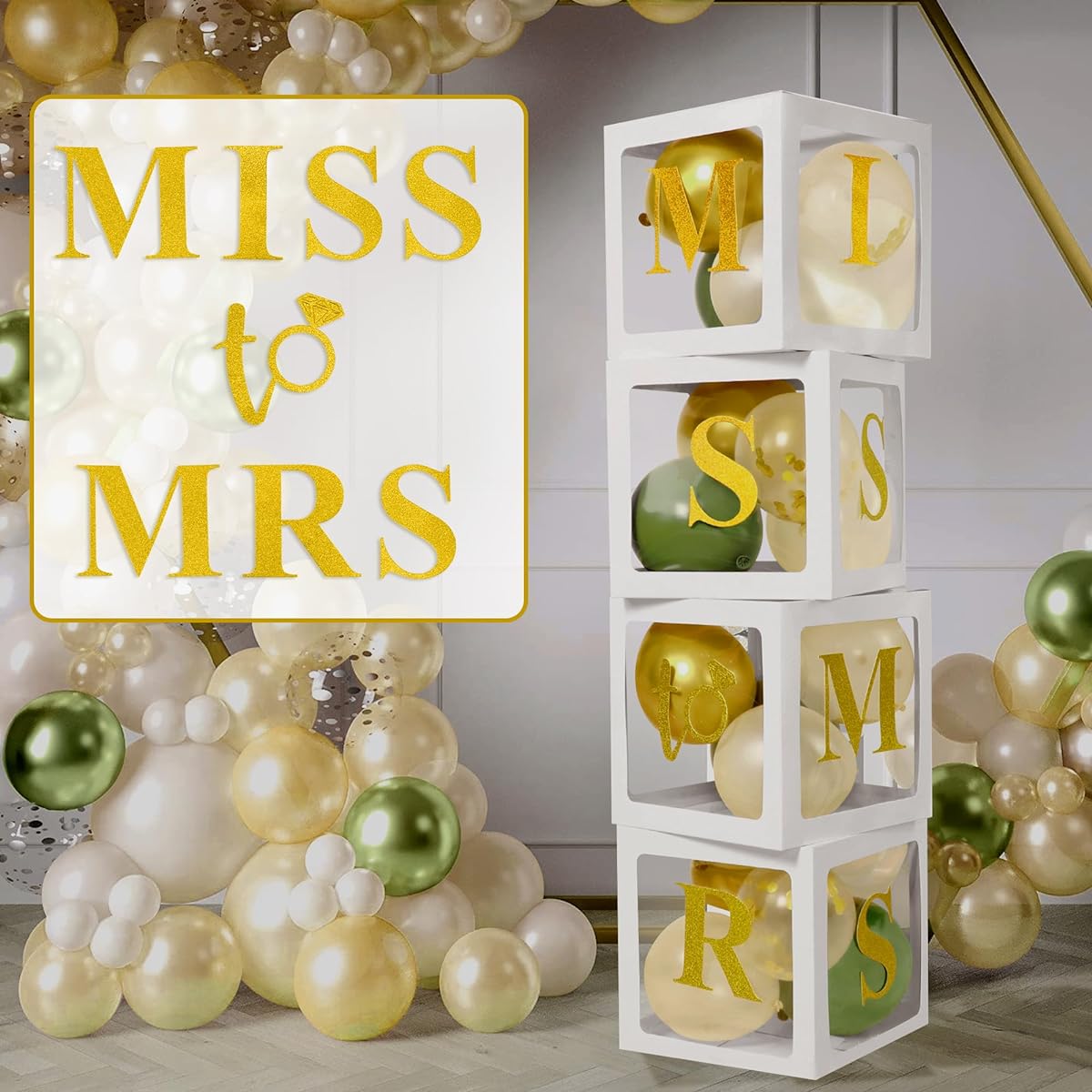 Miss to Mrs Decoration Balloon Box White