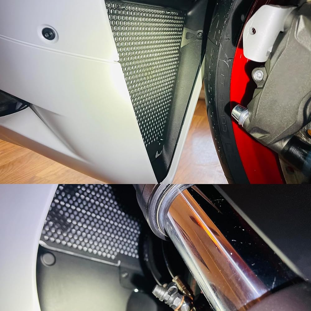 Worldmotop Motorcycle Radiator Guard for Ducati Panigale V2 2020 959 Panigale 2016 2017 2018 2019 Panigale 899 1299 (Black, Radiator Guard)