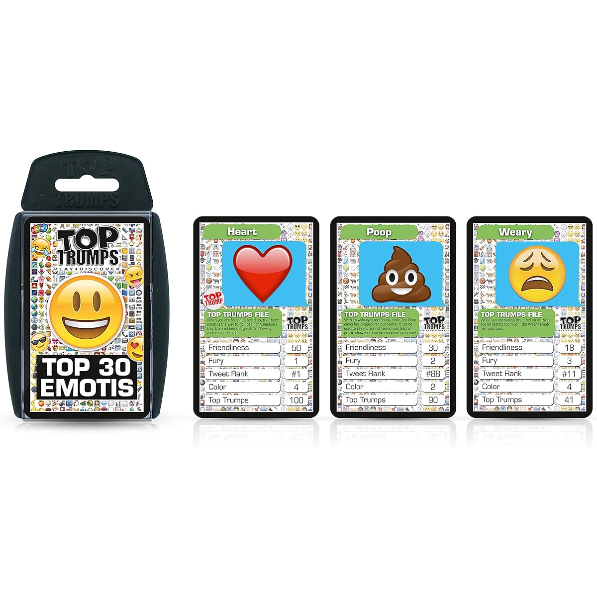Emotis Top Trumpps Card Game Black
