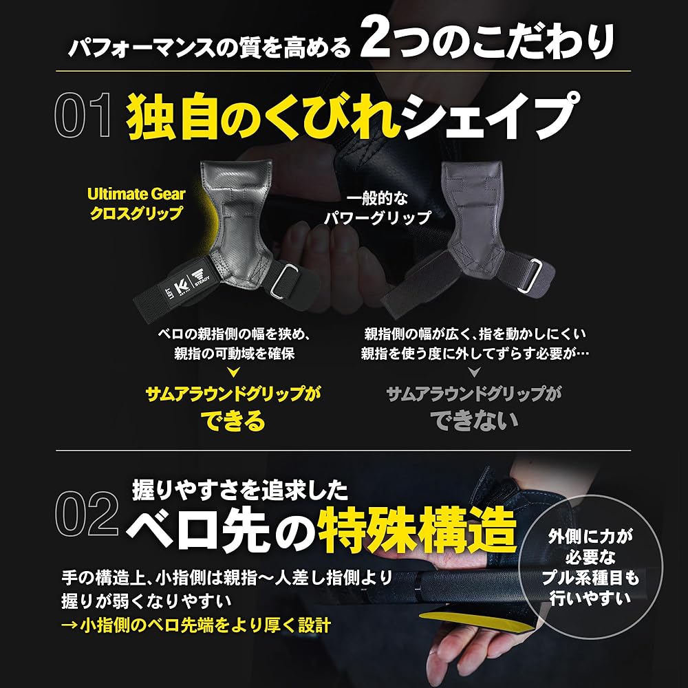 STEADY [Keiichi Kuno collaboration] Power Grip UltimateGear Cross Grip Wrist Supporter Muscle Training Pull-up ST-H01