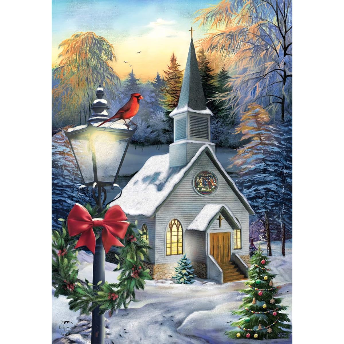 Briarwood Lane Come All Ye Faithful Winter Garden Flag Church Cardinal 12.5"x18"