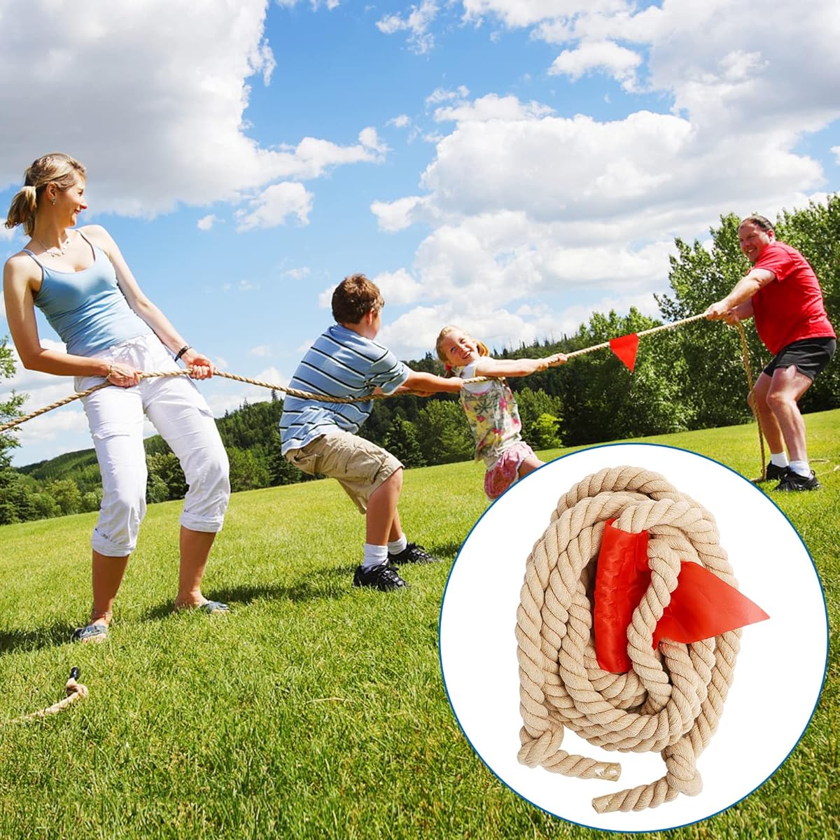 CWLAKON Outdoor Games Tug of War Rope for Kids and Adults Field Day Family Reunion Birthday Party Games Summer Yard Backyard Lawn Games Camping Picnic Carnival Games