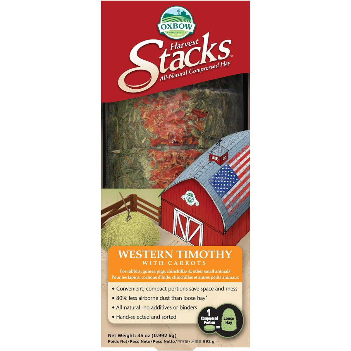 [Discontinued] OXBOW Harvest Stacks Western Timothy & Carrot 992g Authentic