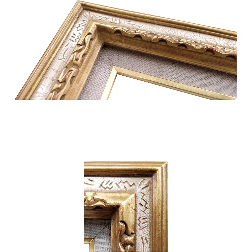 Large Oil Frame 7861 F10 Antique Ivory UV Protection Acrylic