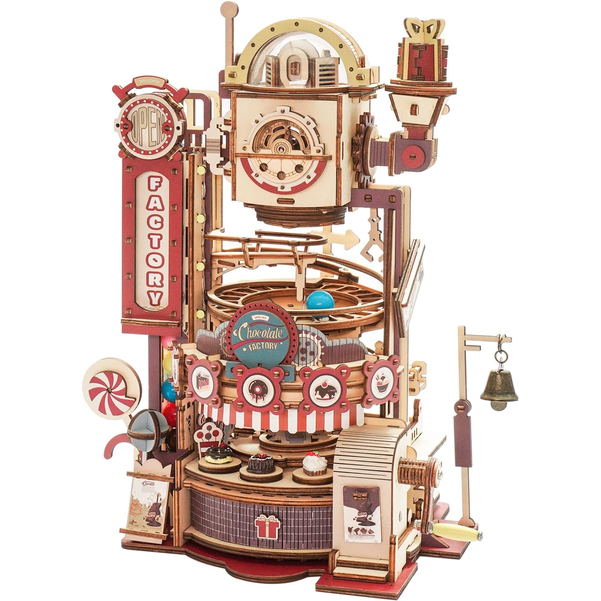 D Puzzle, Wooden Chocolate Factory, New Release, 14+, Starts Now, Toys for Kids and Adults, Boys, Girls, Women, Men, Birthday Present, Gift, Creative, Parent-Child Craft Kit, Elementary School Student, Educational, Assembly, Interior Decoration, Ornament