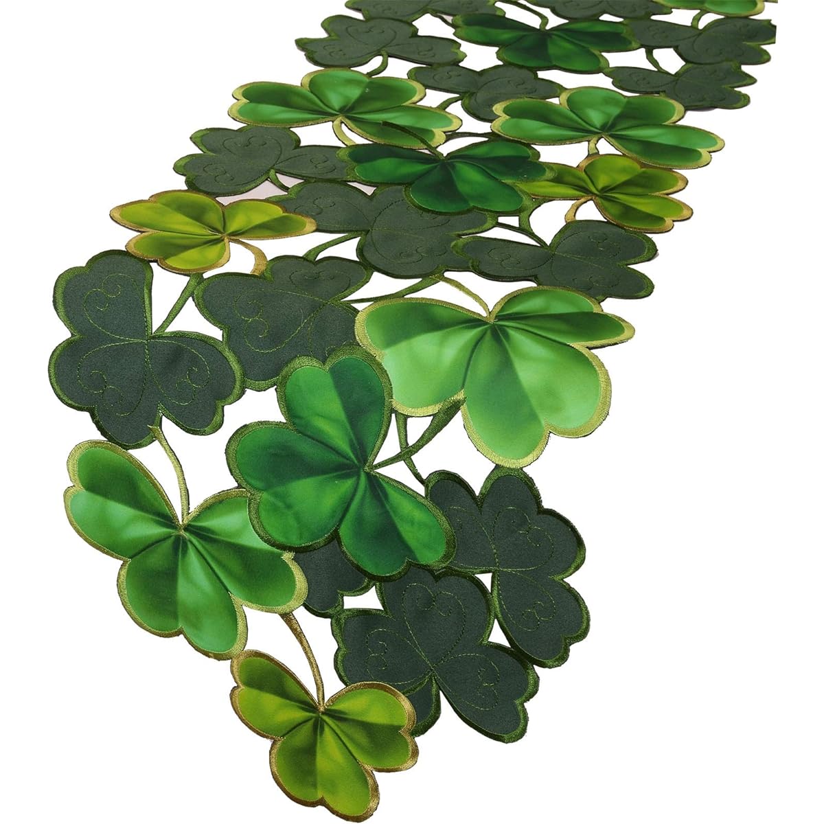 Simhomsen Embroidered Irish Clover Table Runner St. Patrick's Day Spring Decor (14 x 54 Inch)