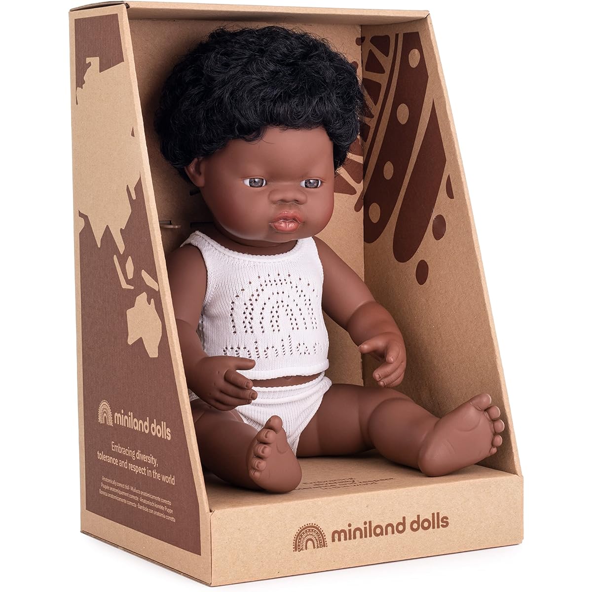 Miniland Baby Doll African Boy (38 Cm, 15")