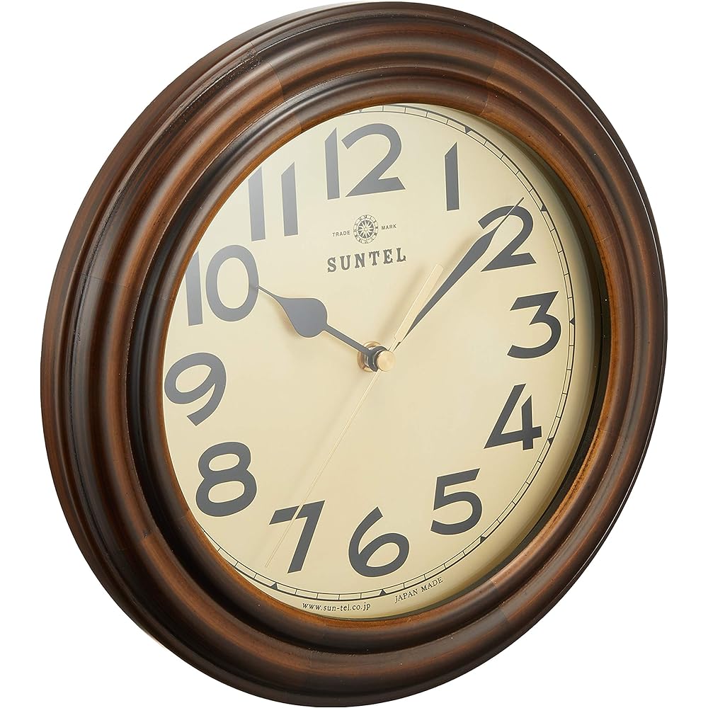 Suntel Made in Japan Made in Japan TRDE_MARK Retro Radio Controlled Clock Stand Antique Brown DQL668