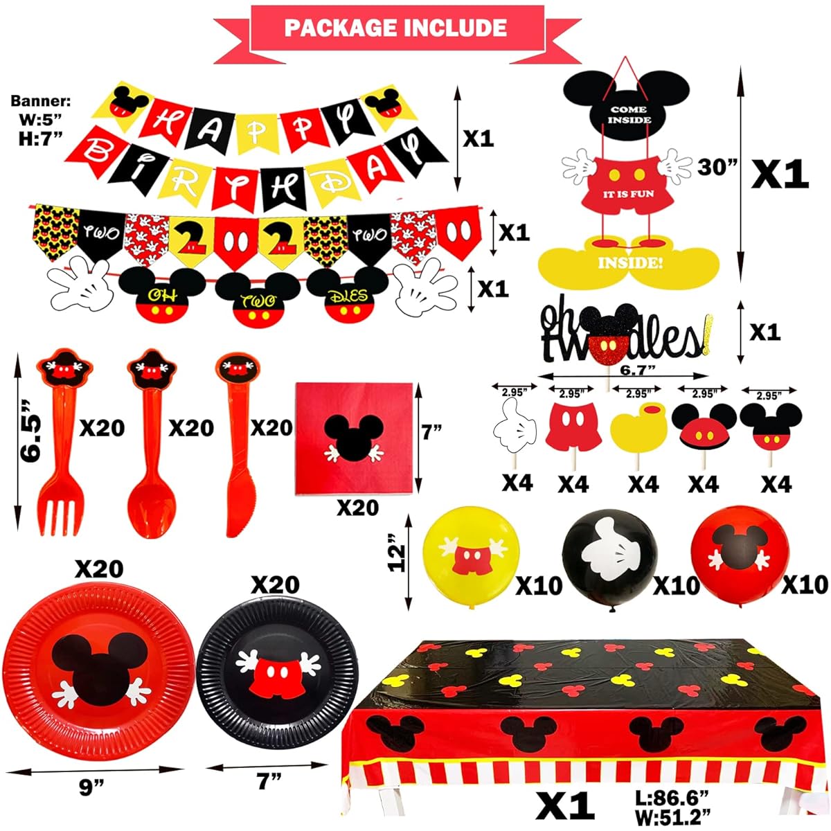 Mickey Mouse Party Supplies 2nd Birthday