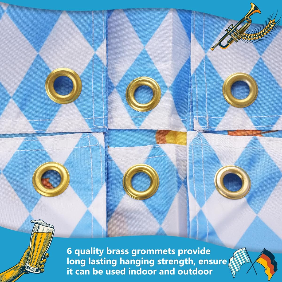 Arosche Oktoberfest Banner 120" x 48" with 16 Balloons, German Bavarian Beer Festival Oktoberfest Yard Signs Party Supplies Hanging Welcome Banner for Indoor Outdoor Yard Lawn Balcony Home Decoration