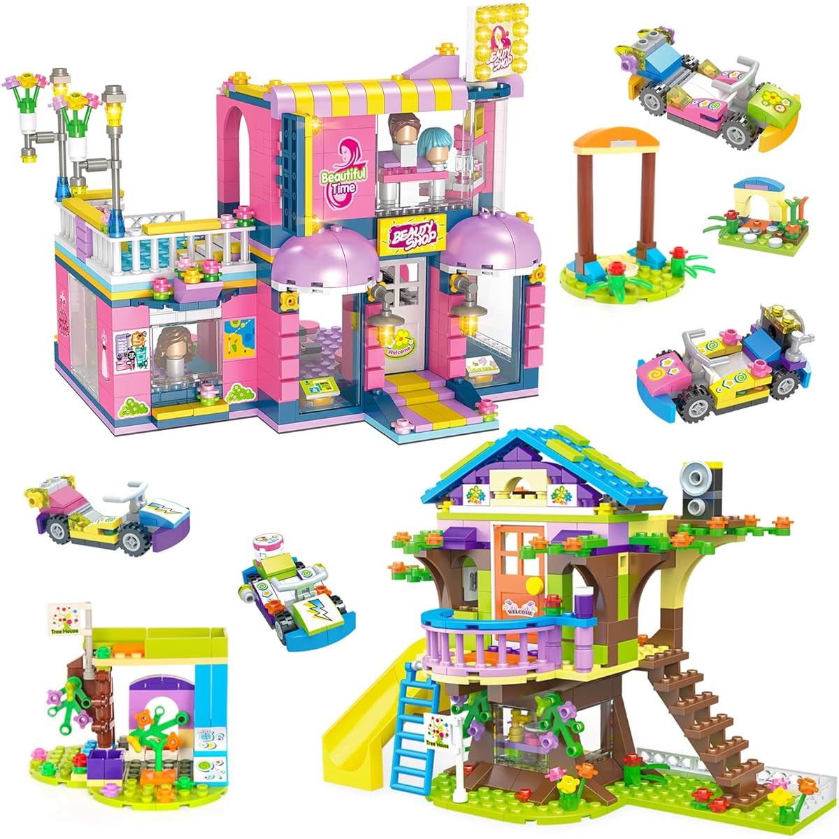 Friends Tree House Building Kit, Treehouse Hair Salon Building Blocks Set for Kids Boys Girls 6-12 Years (1193 Pieces)