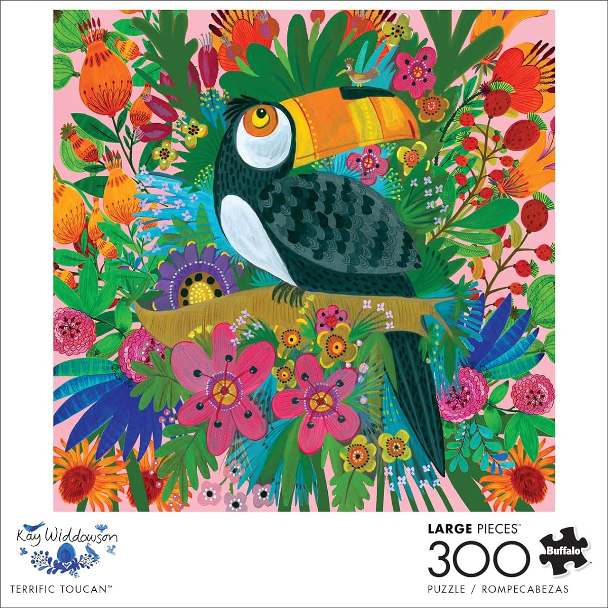 Buffalo Games - Kay Widdowson - Amazing Toucan (Square) - 300 Large Piece Jigsaw Puzzles