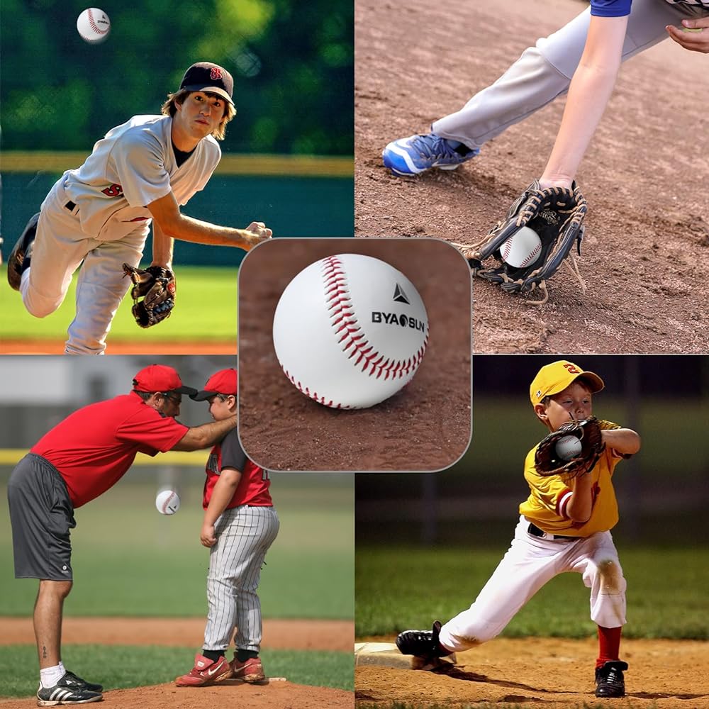BYAOSUN Baseball Ball, Hardball, Practice Ball, 12 Balls, Pitching, Pitching Practice, High School, University, Junior High School, Club Activities, Baseball, Training Ball, Hardball, Pitching, Training Ball