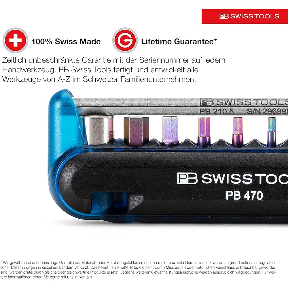 PB SWISS TOOLS PB Swiss Tools 470BLUECBB Bike Tool Set (Set of 9) Blue (BOX) 470BLUECBB