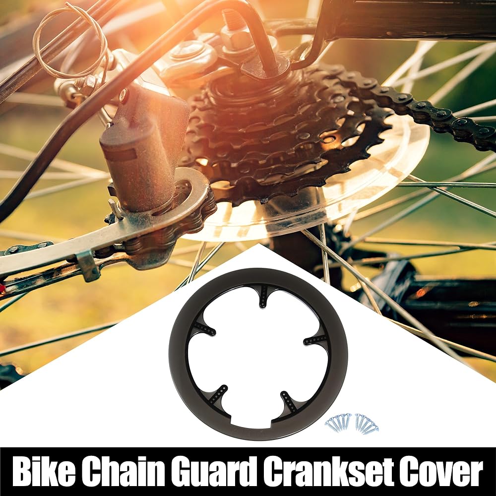 X AUTOHAUX Bike Crankset Chainwheel Protector Cover Chainwheel Protective Cover 52 53 56 Teeth Black Clear