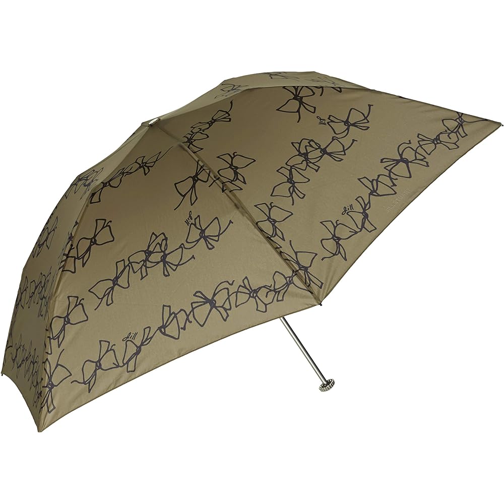 [Jill Stuart] AURORA JI-17721-21 Ribbon Pattern Lightweight Carbon Folding Umbrella for Women
