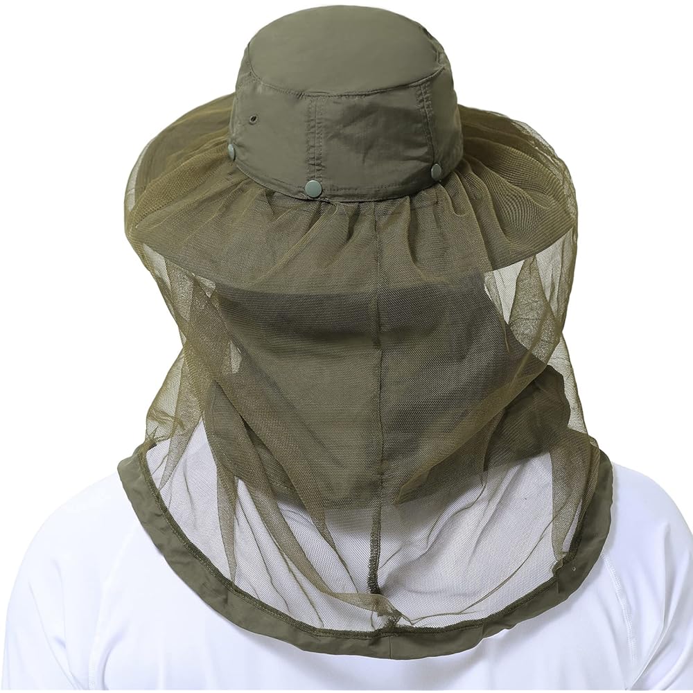 [Bassdash] Bassdash Bug Proof Hat, Insect Repellent, Wide Brim, Fishing Hat, Includes Sunshade Cloth, Hat with Net, Unisex