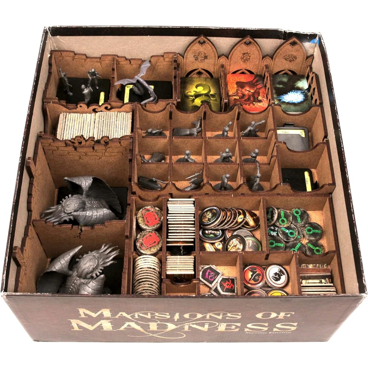 TowerRex Board Game Organizer Mansions of Madness 2nd Edition Board Game Box Mansions of Madness 2nd Edition Board Game Organizer Storage Kit Set MoM Insert Compatible with Mansions of Madness 2nd Edition