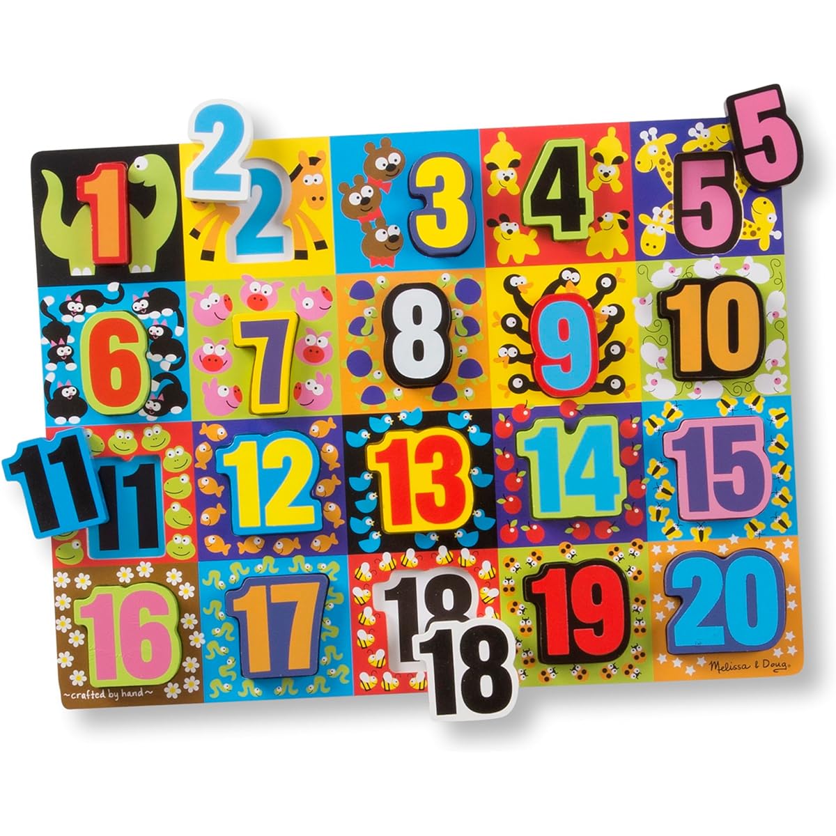 Melissa & Doug Jumbo Number Wooden Chunky Puzzle (20 Pieces)