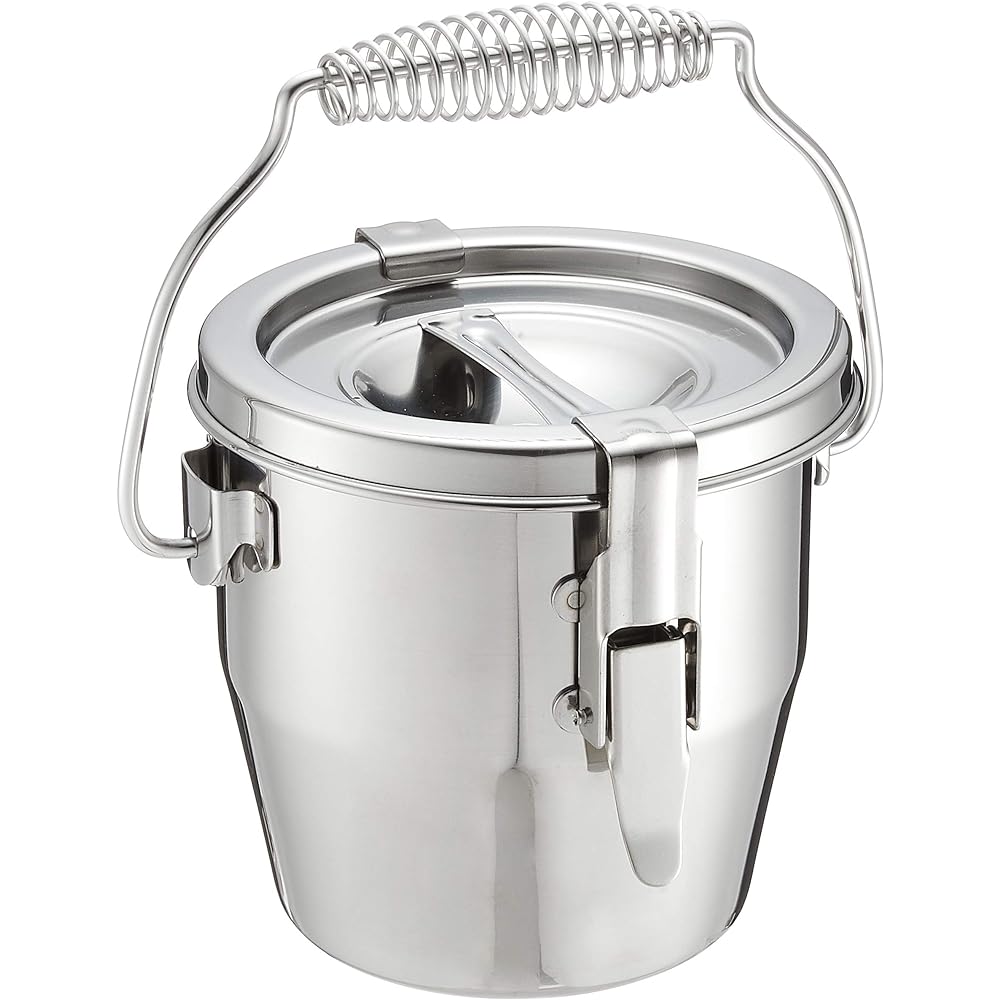 Endo Shoji Commercial Use Detachable Hook Soup Can 18cm Main Body Stainless Steel with Molybdenum Steel Lid and Parts Hardware 18-8 Stainless Steel Made in Japan ASY9718