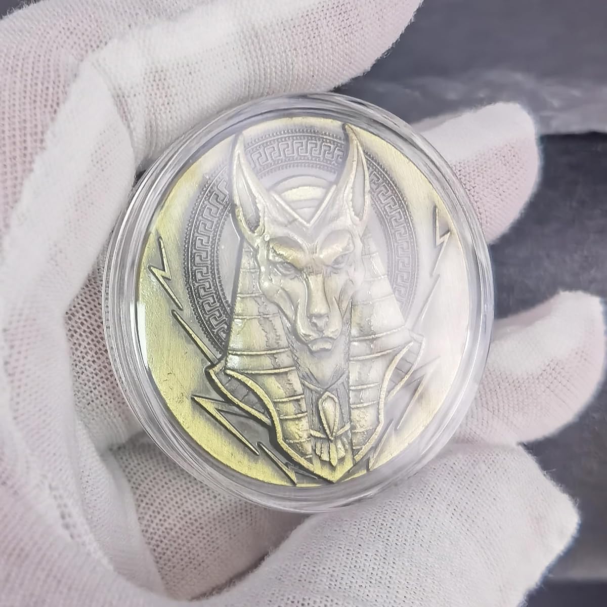 Mysterious Ancient Egypt Theme Anubis and Eye of Horus Challenge Coin