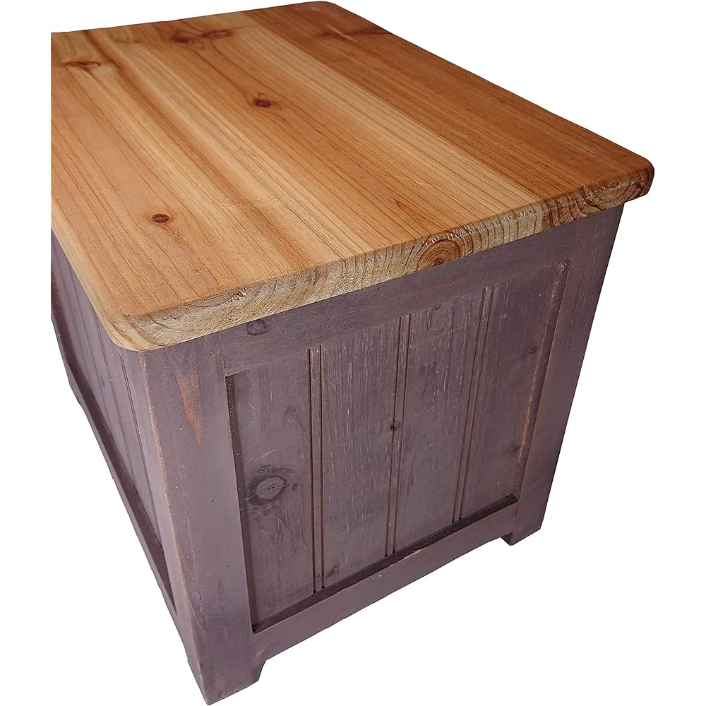 Habiter Shabby Chic Box Stool YI-801-BR W35 x D28 x H29.5cm Brown