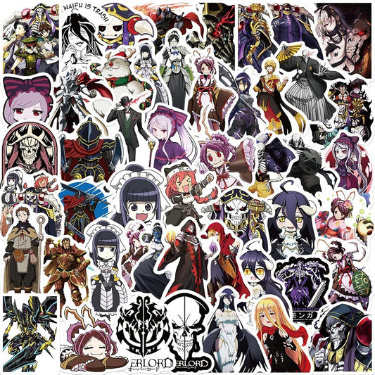 50 Sheets Sticker Pack (50 Sheets/Pack), Japanese Anime Overlord Albedo Stickers, Manga Waterproof Cartoon Vinyl Stickers for Decoration.
