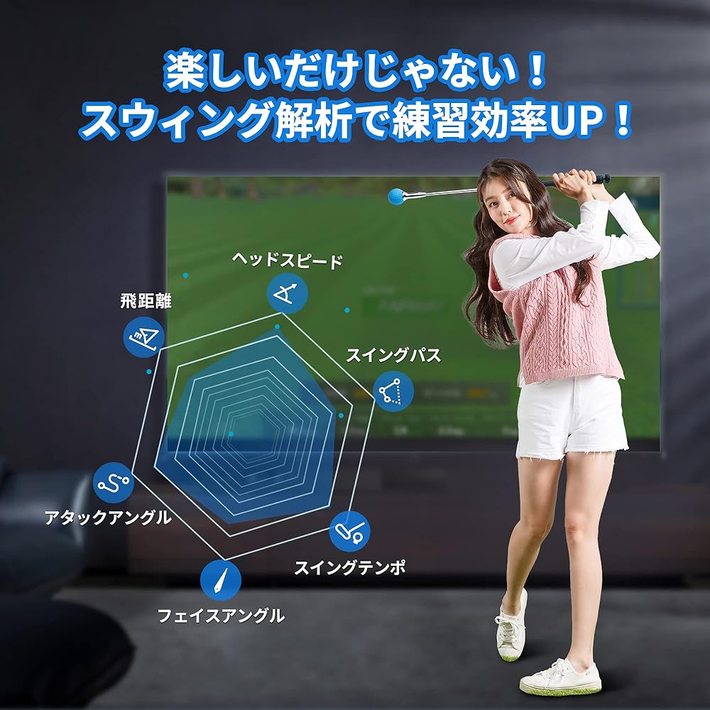 Phigolf (2024 Japan Official) Home Golf Simulator Golf Practice, Swing Analysis (Phigolf2 / WTE)