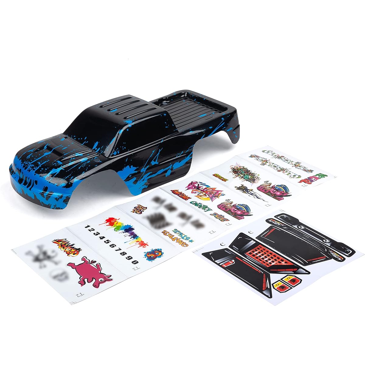 SummitLink Custom Body Muddy Blue over Black for 1/10 Stampede 4x4 VXL 2WD Slayer RC Car or Truck (Truck Not Included) ST-BB-01