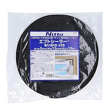 Nitoms Airtight packing for windows and sashes, black 5mm x 15mm x 10m G0081 40 rolls