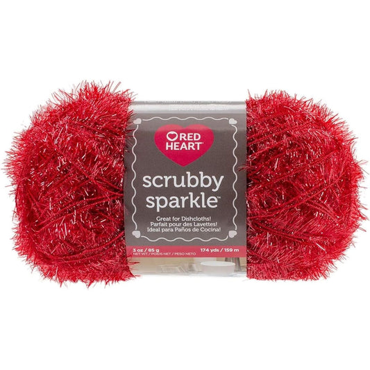 Red Heart Strawberry Scrubby Sparkle Yarn 12 Pack 12 Pack