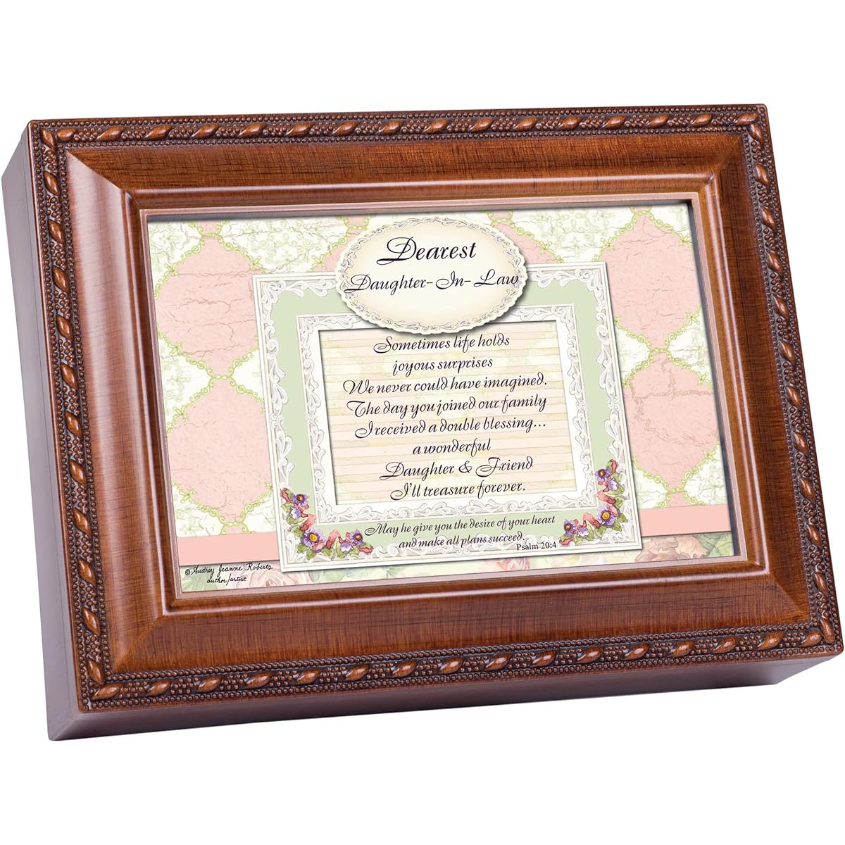 Daughter In Law Treasure Forever Wood Finish Jewellery Music Box Plays We Have a Friend in Jesus