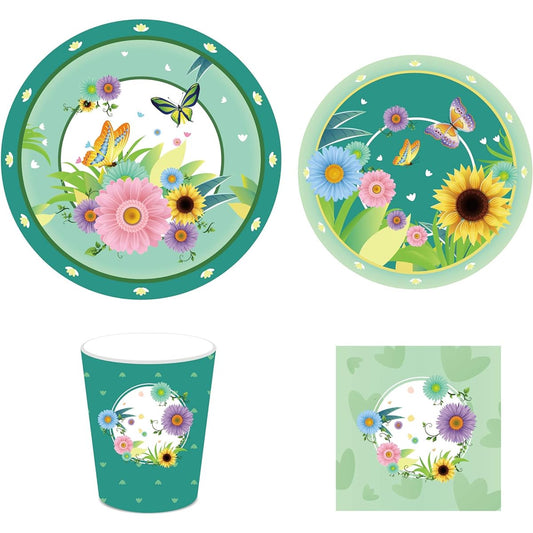 Anor Wishlife Autume Summer Spring Sunflower Party Supplies for 16 with Sunflower Paper Plates Cups Napkins and Straws for Sunflower Party 1st Birthday Baby Shower Picnic Thanksgiving Christmas Happy New Year (113 Pieces)