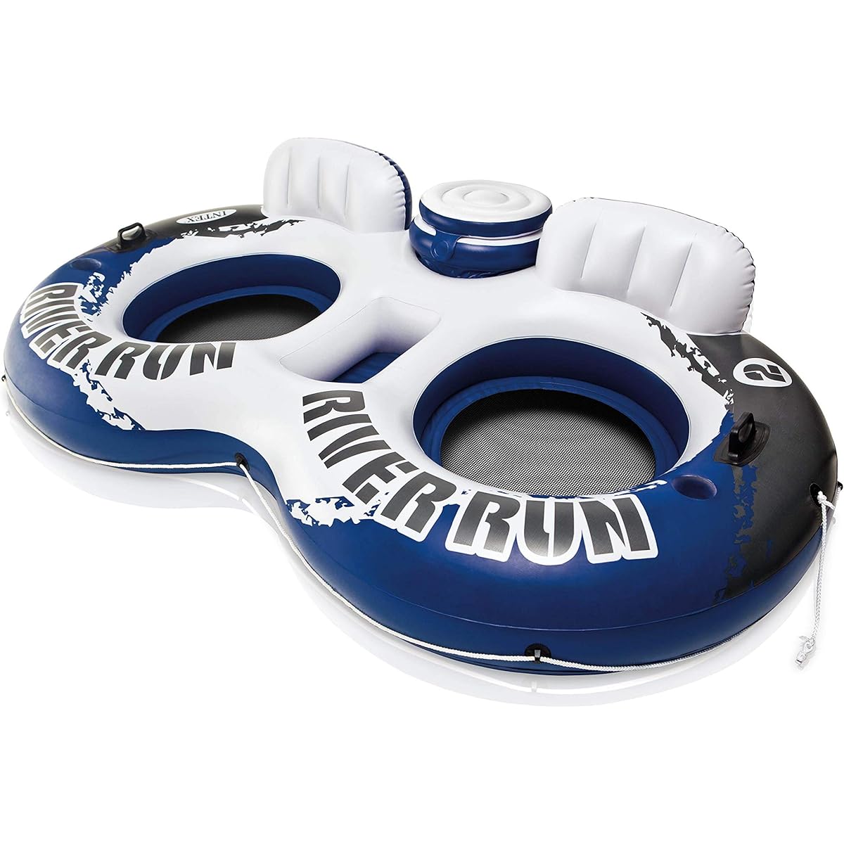 Intex River Run II Inflatable 2 Person Float (2 Pack) & 1 Rider Floats (6 Pack)