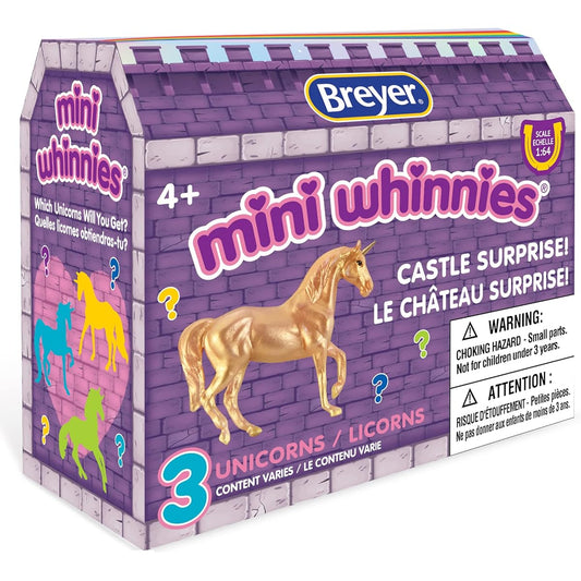 Breyer Horses Mini Whinnies Castle Surprise | 3 Unicorns | Random Assortment | 1:64 Scale | Unicorn Size 2" x 1.5" | Model #7848