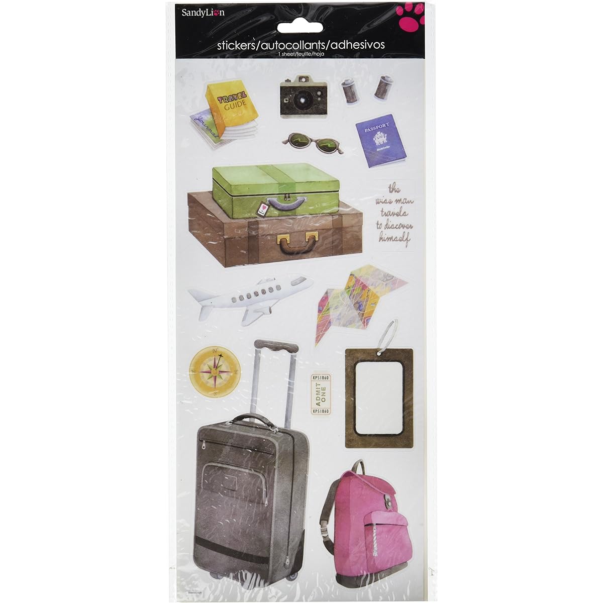 Stickers 5.5" x 12" Sheet - Travel Luggage.