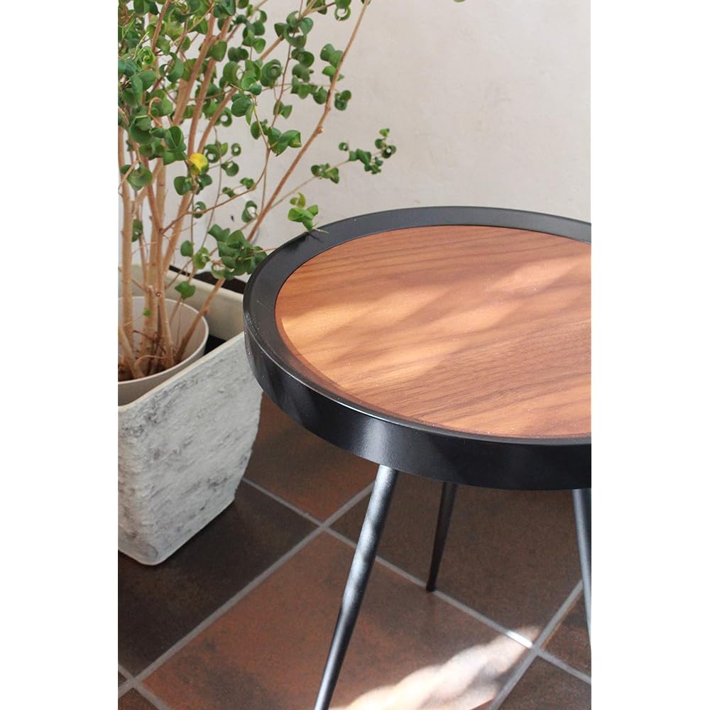 Azuma Crafts TOCOM Side Table Walnut Veneer Top Dark Brown Color Width 35cm Height 48cm Marco SST-520