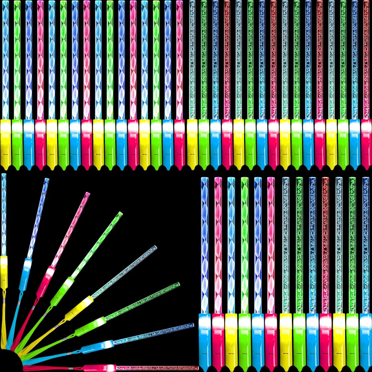 Jerify 30pcs Light Up Sticks, 3 Modes Flashing Glowing Wands LED Light Sticks Glow in the Dark for Kids Adults Party Supplies Wedding Halloween Christmas