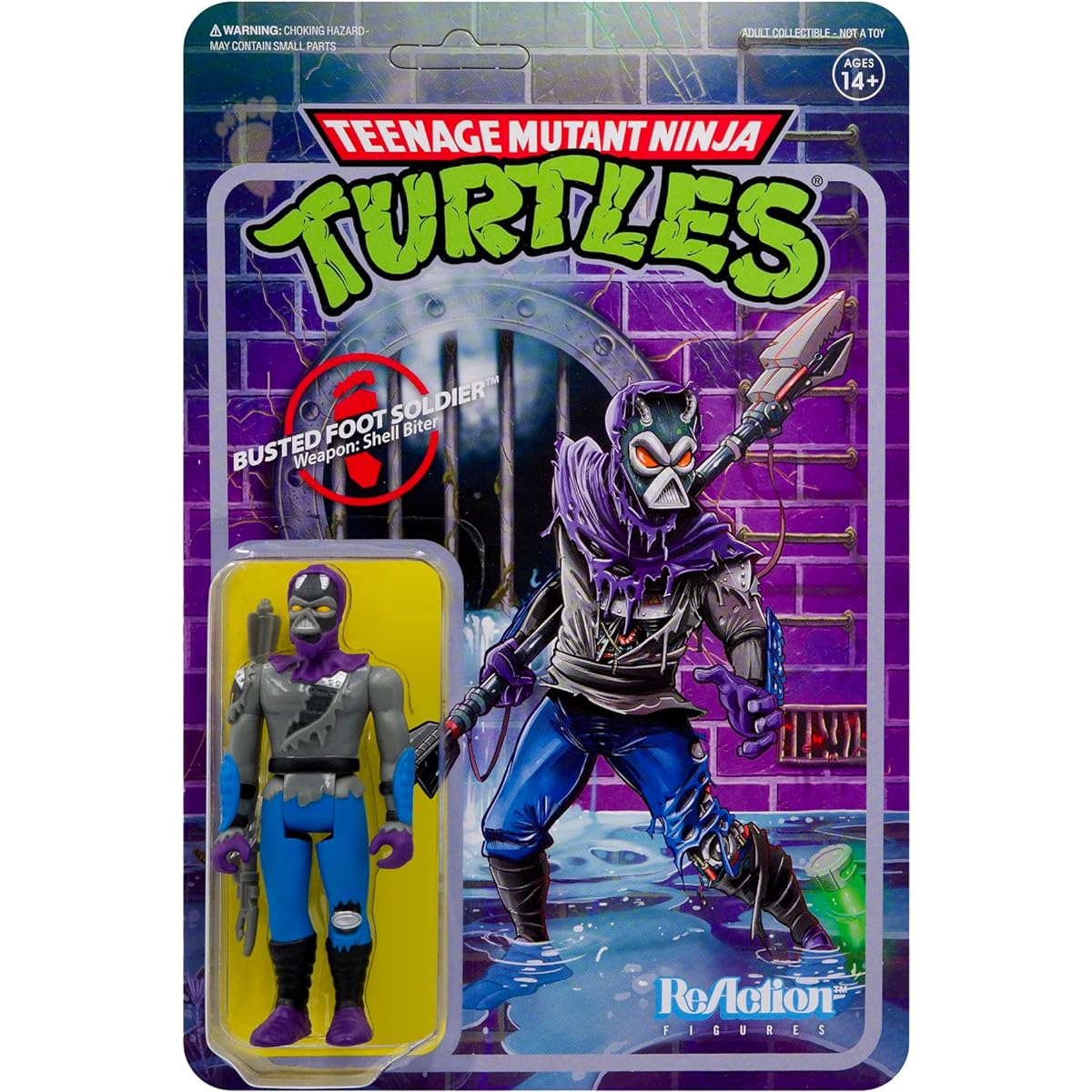 Super7 Teenage Mutant Ninja Turtles Damaged Foot Soldier 3.75 inch Reaction Figure