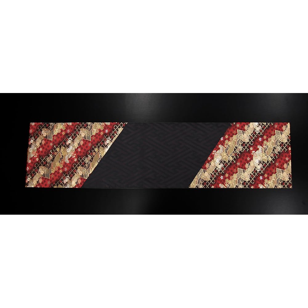 Japanese Style Kimono Table Runner, Obi, Boxed, Packaged, Popular, Great as a Gift for Overseas 120cm (Fan)