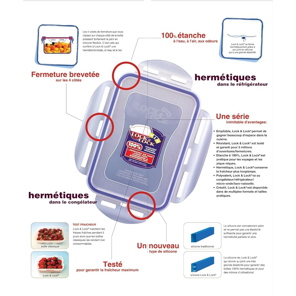 Lock & Lock, No BPA, Water tight, Food Storage Container, 3-oz, HPL931 by LockandLock